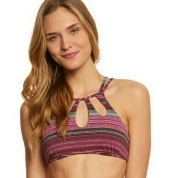 The Bikini Lab High Neck Stripe Halter Swim Top - Picture 5 of 9